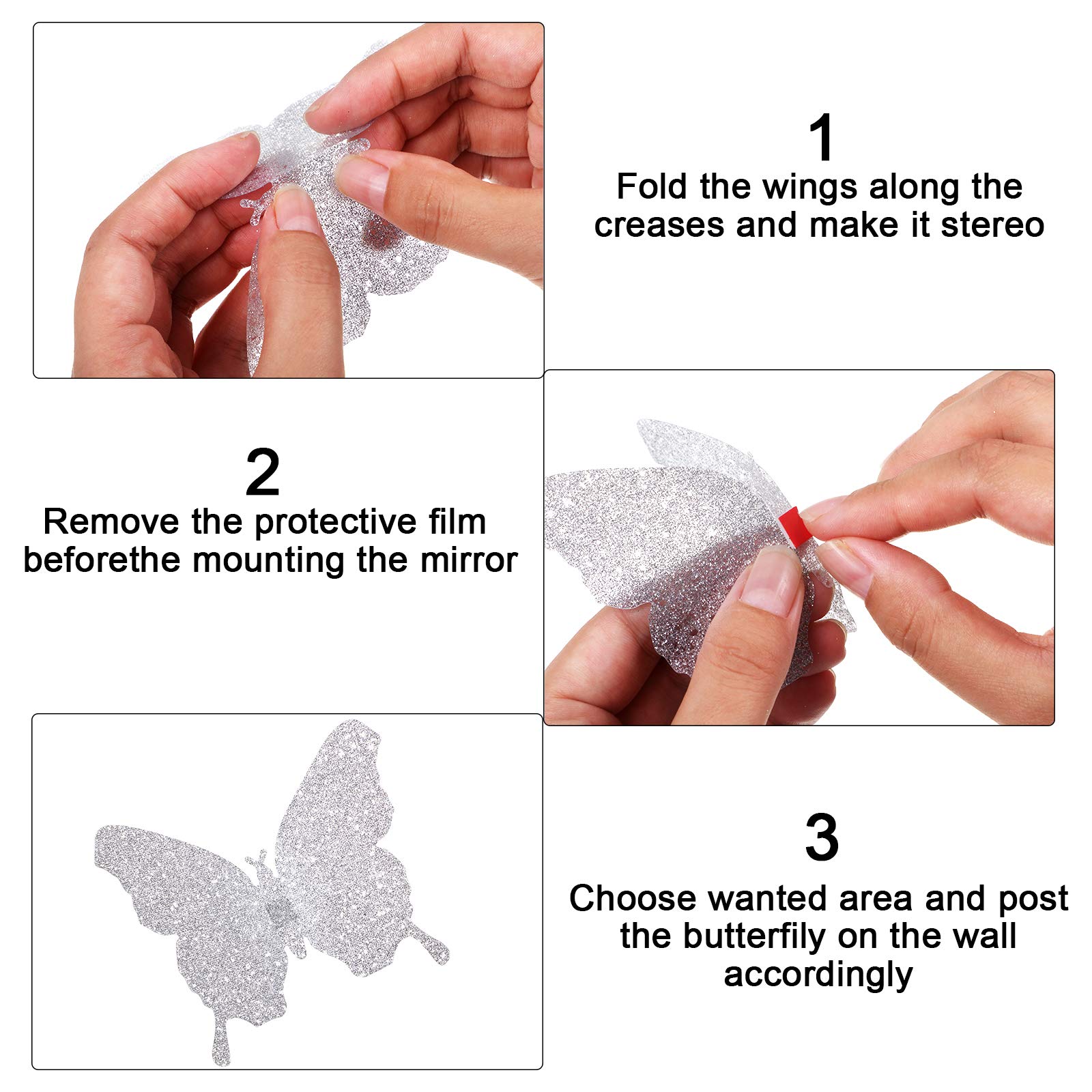 BUTTERFLY - A商品 Amazon.com: Hotop 6 Pieces Metal Butterfly Wall Decor Metal